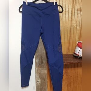 Victorias Secret Yoga Pant Size Med Blue Sheer Panels On Legs